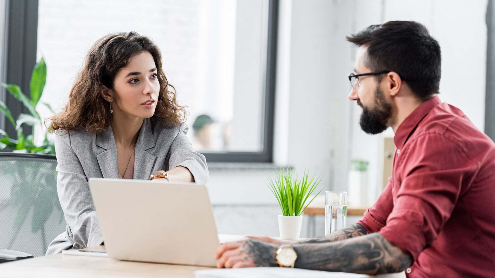 Account manager discussing marketing topics